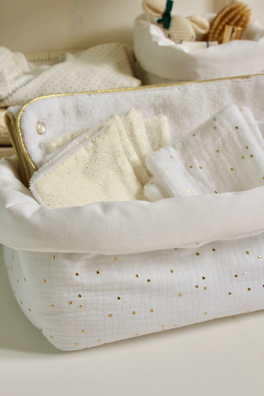 panier de rangement pour bébé en gaze de coton grand format