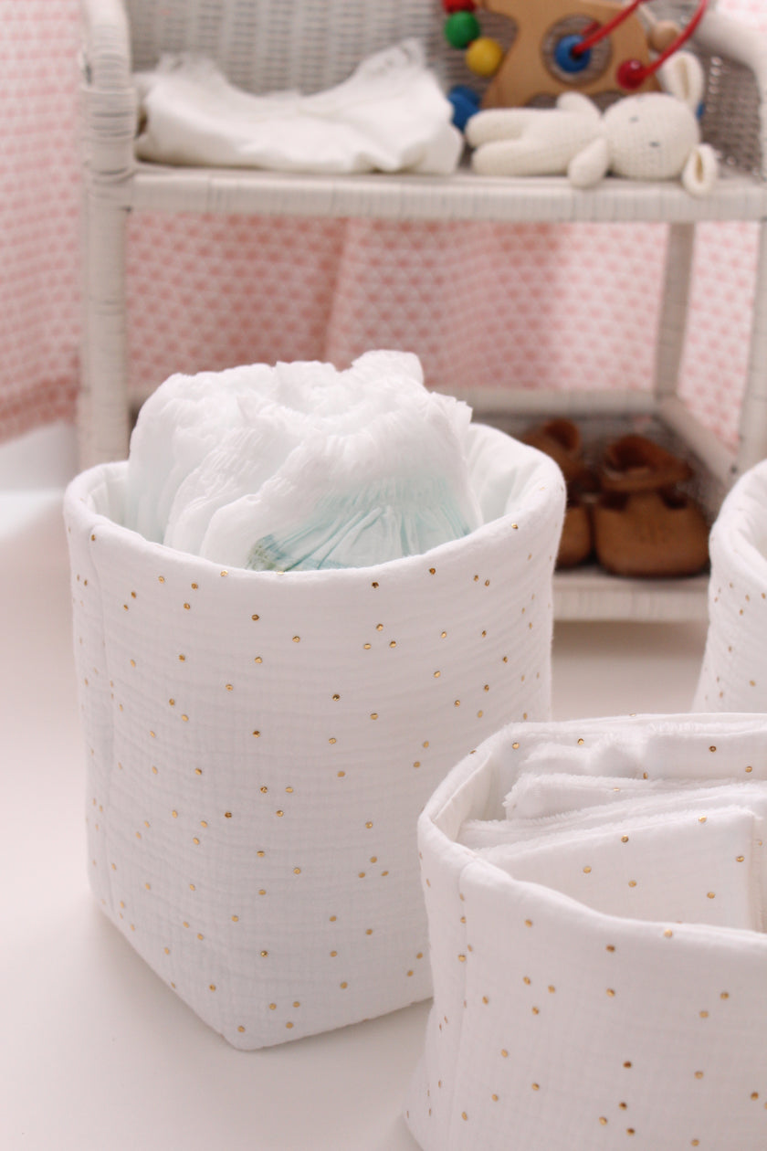 panier de rangement en gaze de coton pour couche bébé