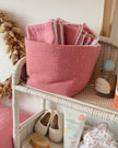 Panier de rangement rose thé doré