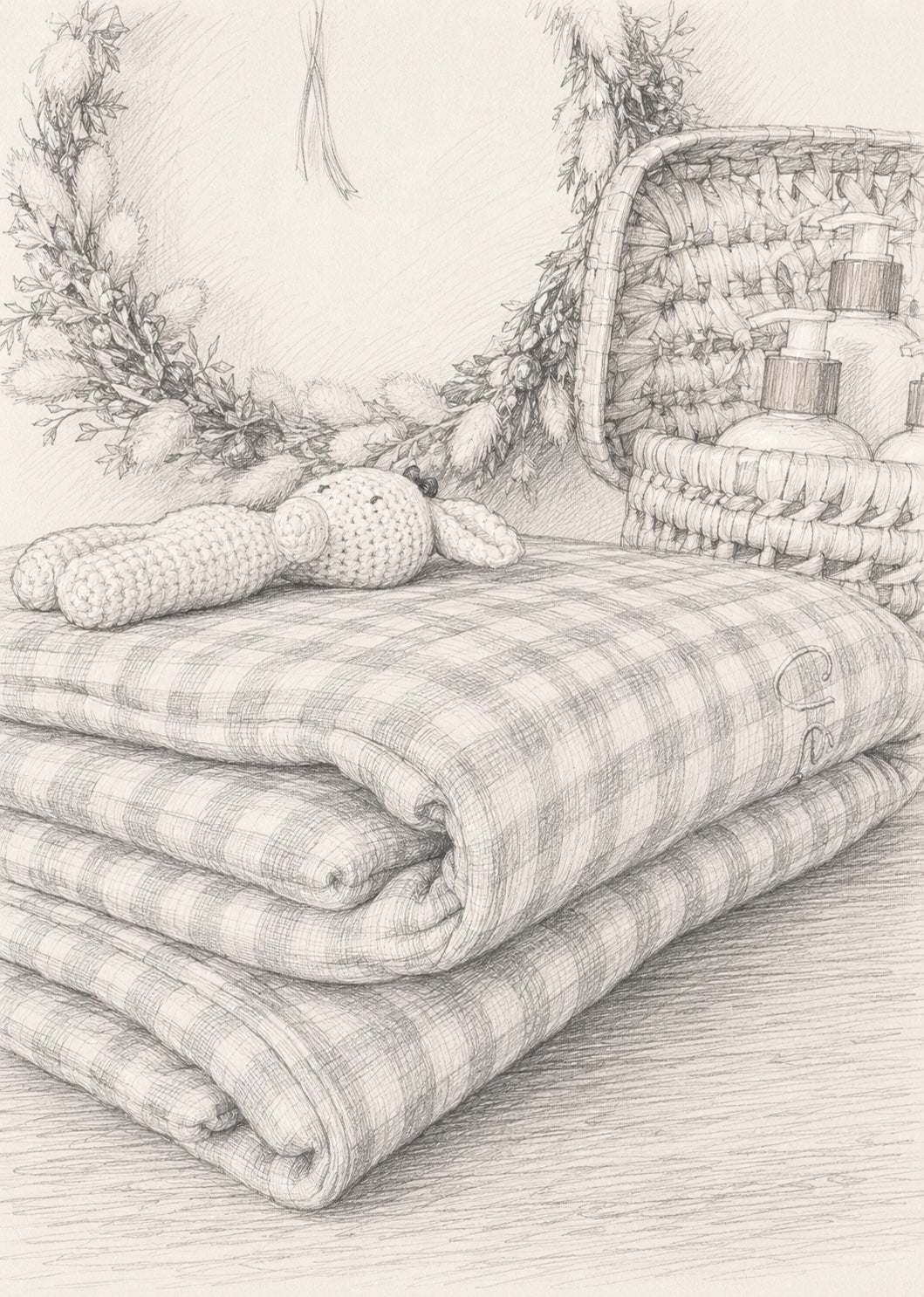 Couverture Vichy rose