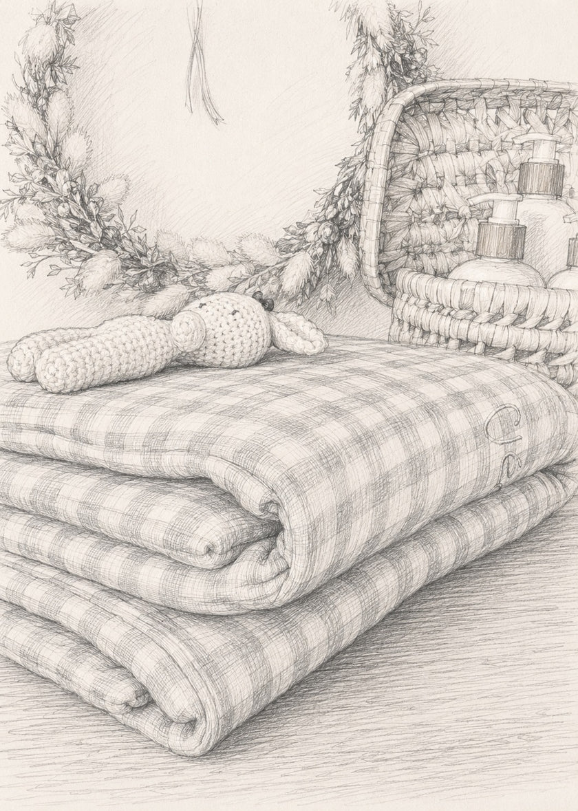 Couverture Vichy rose