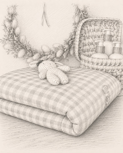 Couverture Vichy rose