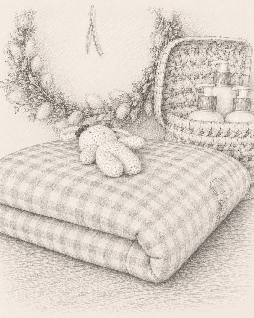 Couverture Vichy rose