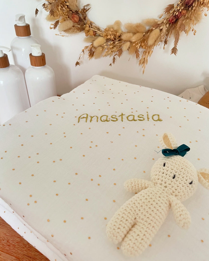 Couverture bébé blanche et doré