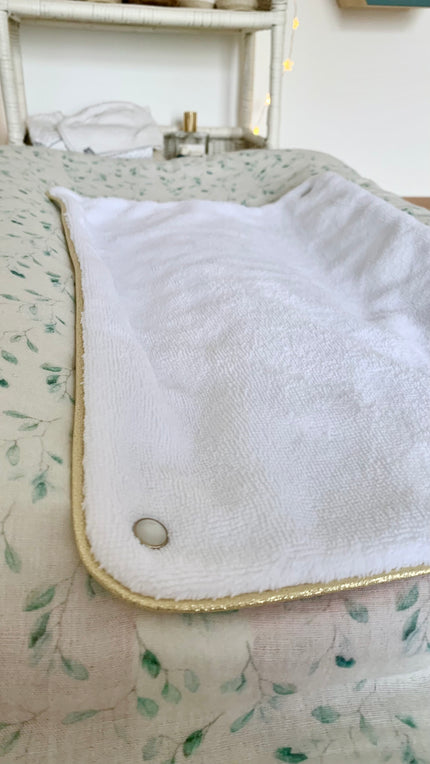 housse de matelas à langer motif feuille d'eucalyptus avec serviette amovible