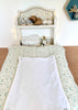 housse de matelas à langer en gaze de coton bio motifs feuille d'eucalyptus 