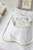 housse de matelas à langer pour bébé en gaze de coton avec petits pois dorés 
