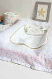 housse de matelas à langer avec boutons pressions couleur blanc