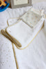 housse de matelas à langer en gaze de coton blanc avec petits pois dorés et serviette amovible 