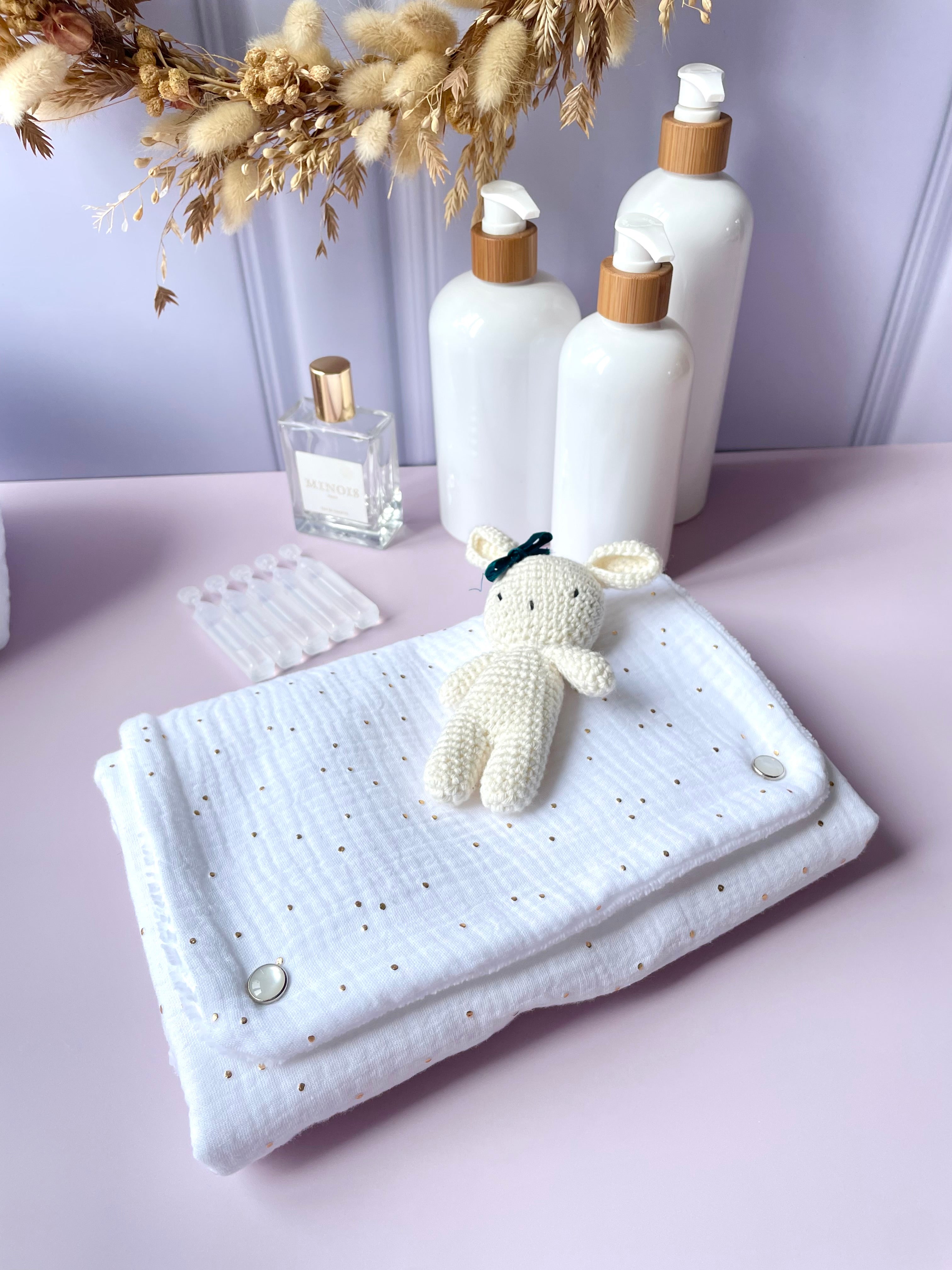 Matelas à langer nomade blanc doré