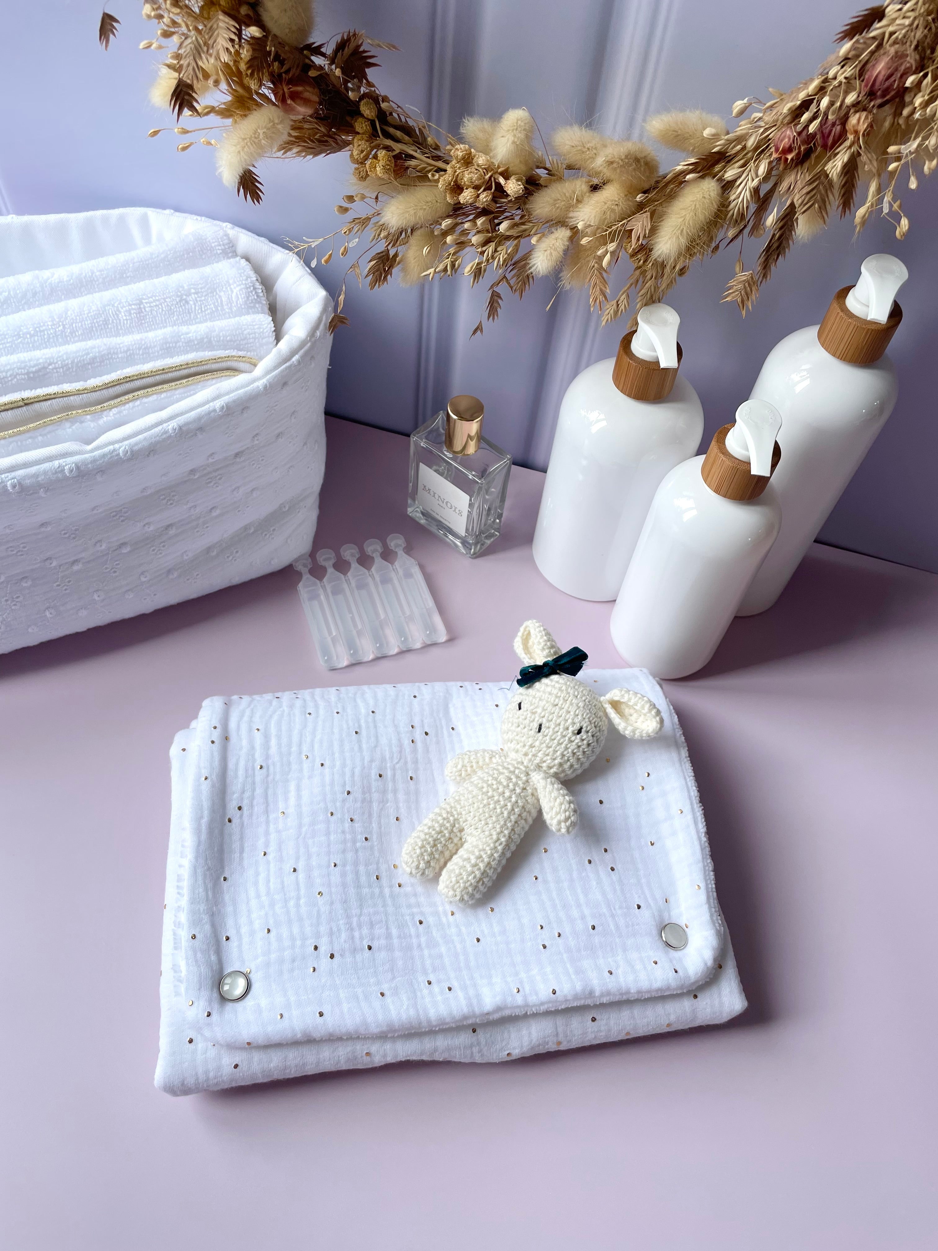 Matelas à langer nomade blanc doré