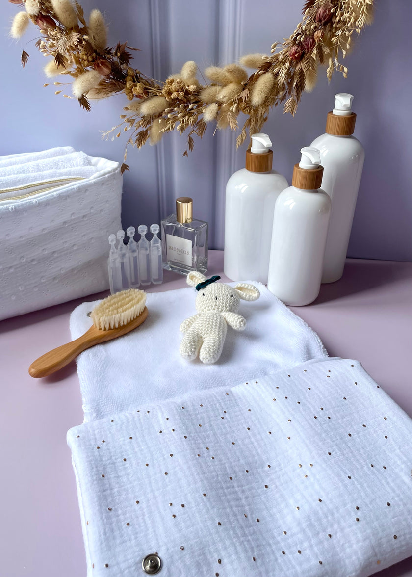 Matelas à langer nomade blanc doré