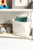 panier de rangement en gaze de coton  avec pois dorés 