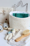 panier de rangement pour lingette en gaze de coton 
