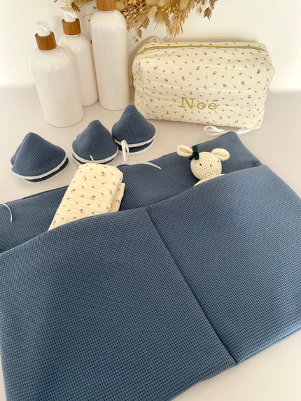 Range doudou jersey bleu jeans - Rangement lit bébé