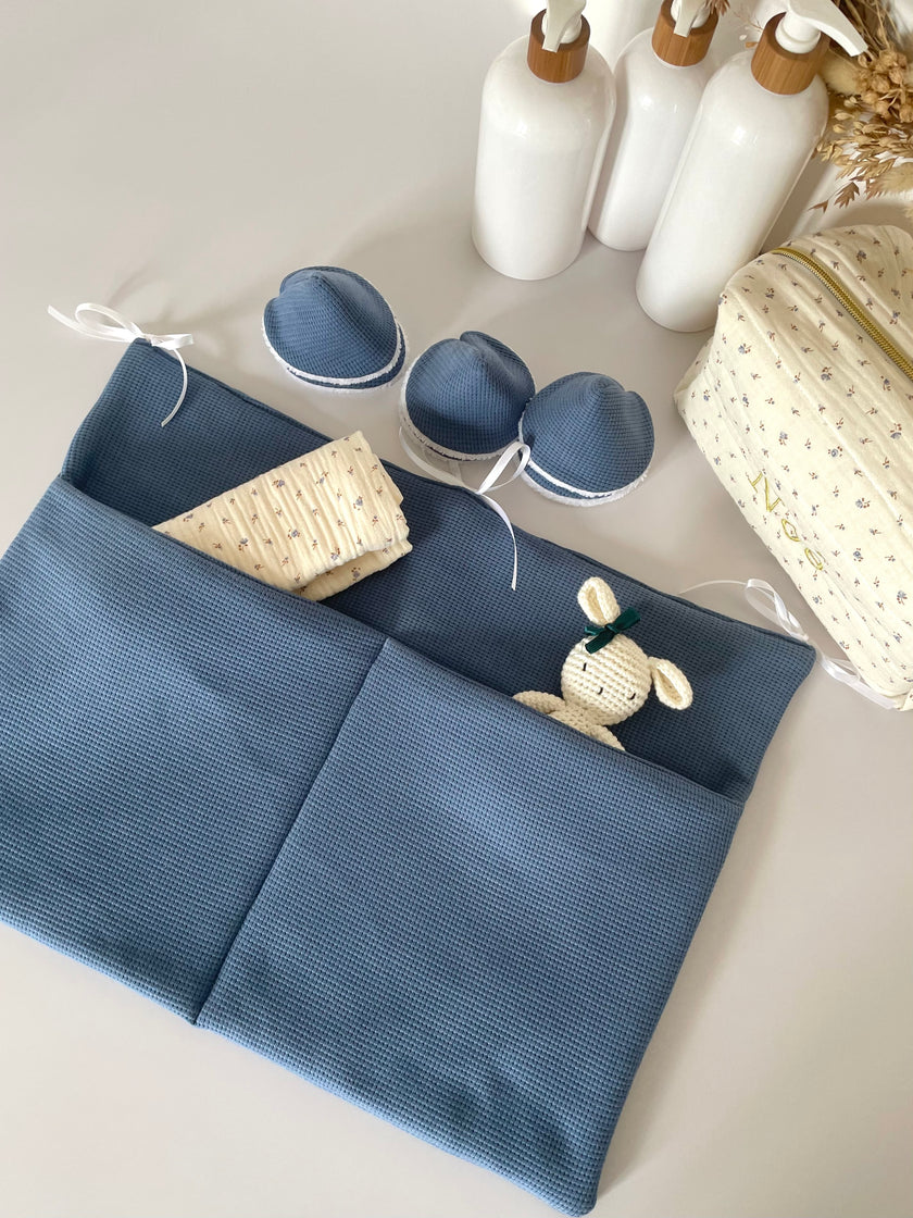Range doudou jersey bleu jeans - Rangement lit bébé
