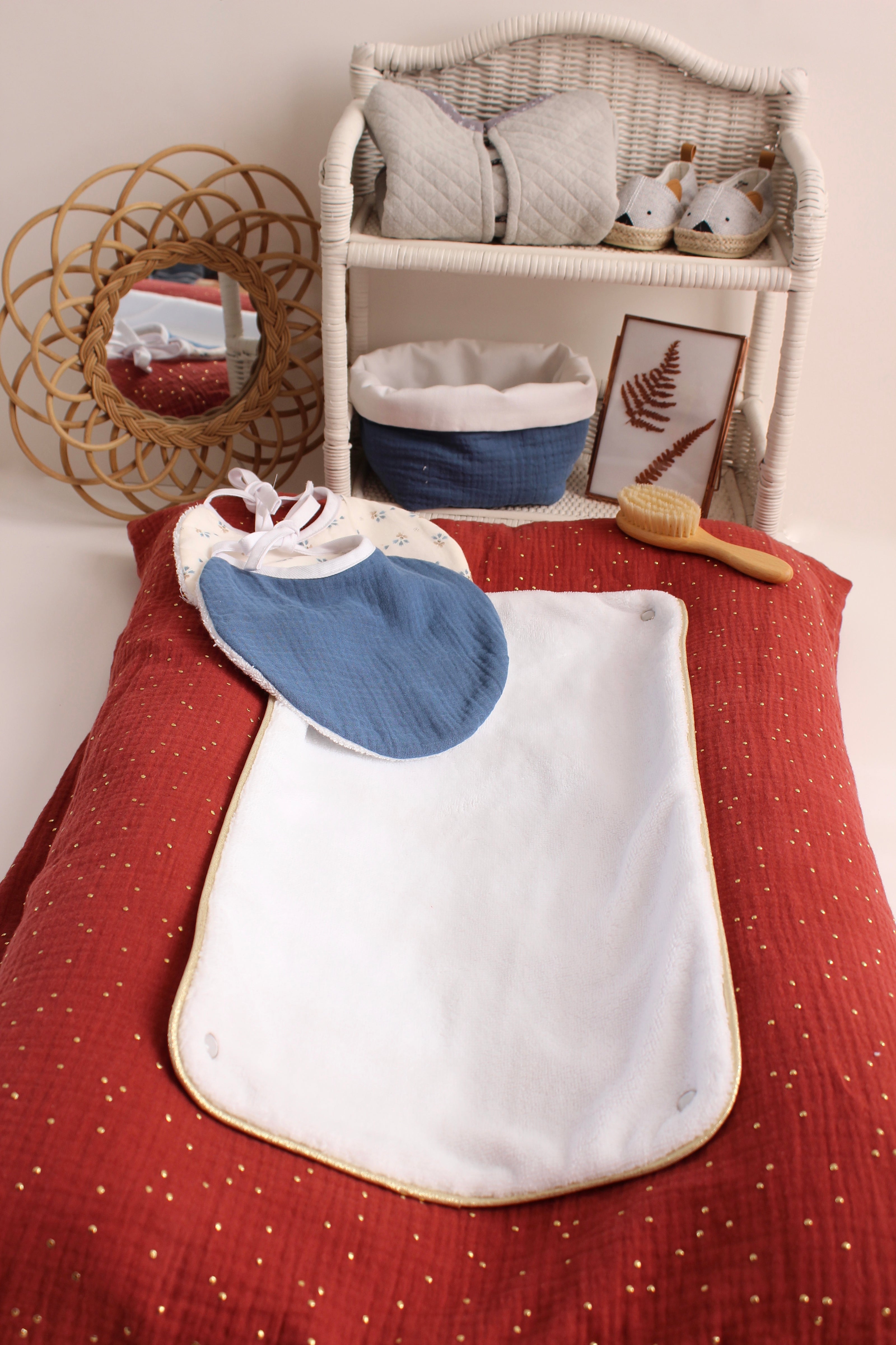 Housse de matelas à langer tomette doré
