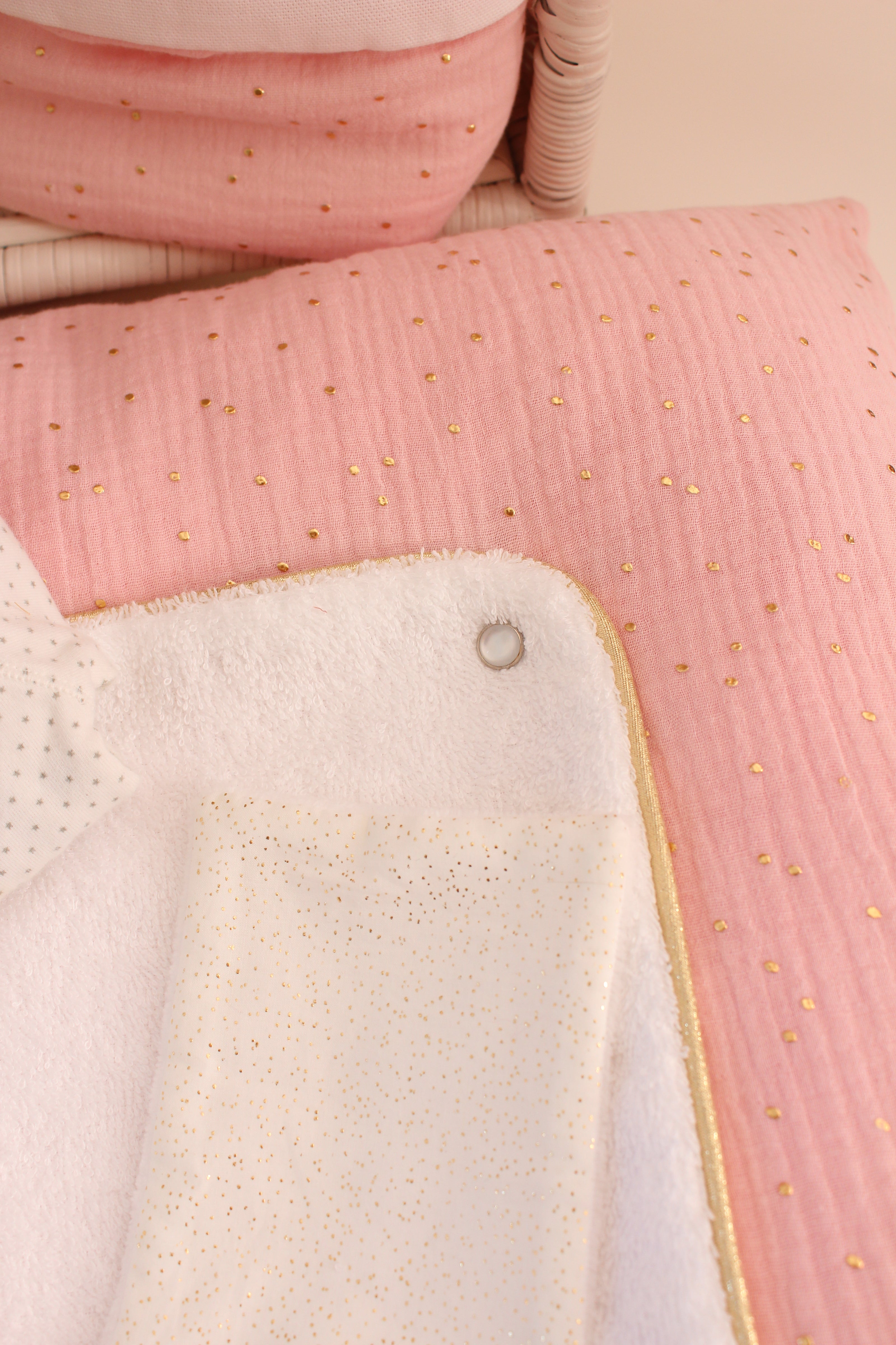 Housse de matelas à langer rose doré