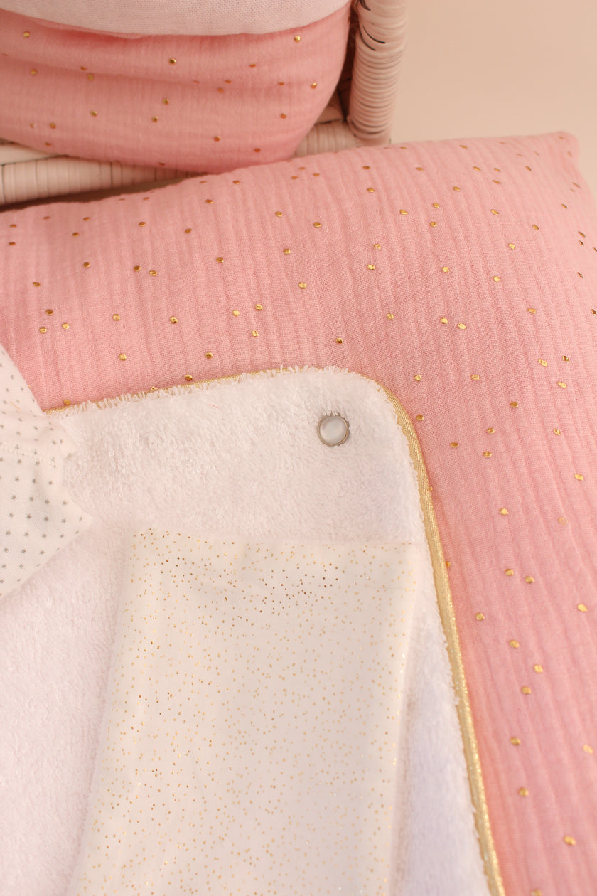 Housse de matelas à langer rose doré