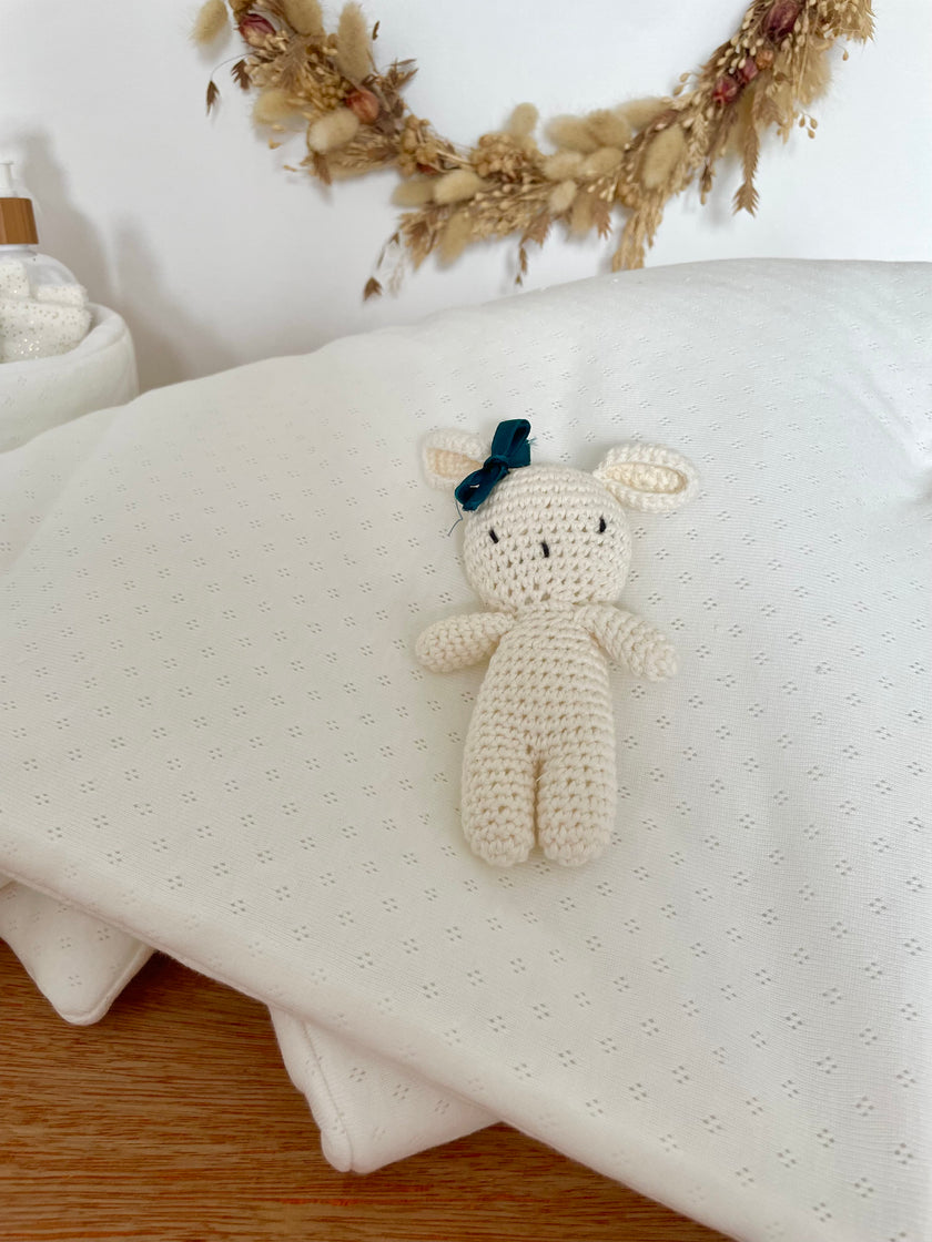 Couverture bébé jersey blanc