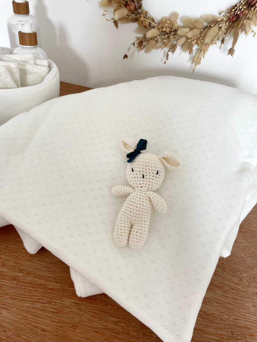 Couverture bébé jersey blanc