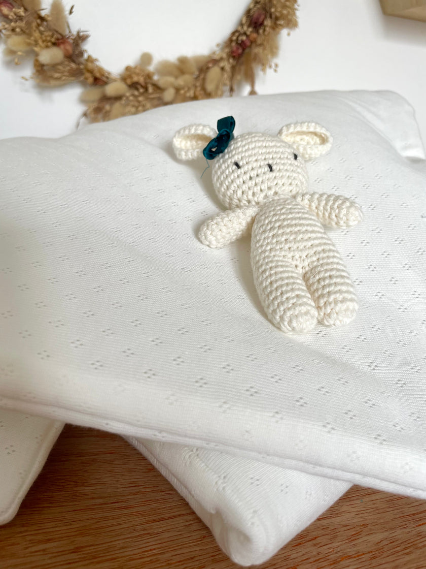 Couverture bébé jersey blanc