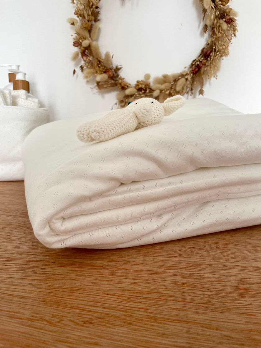 Couverture bébé jersey blanc