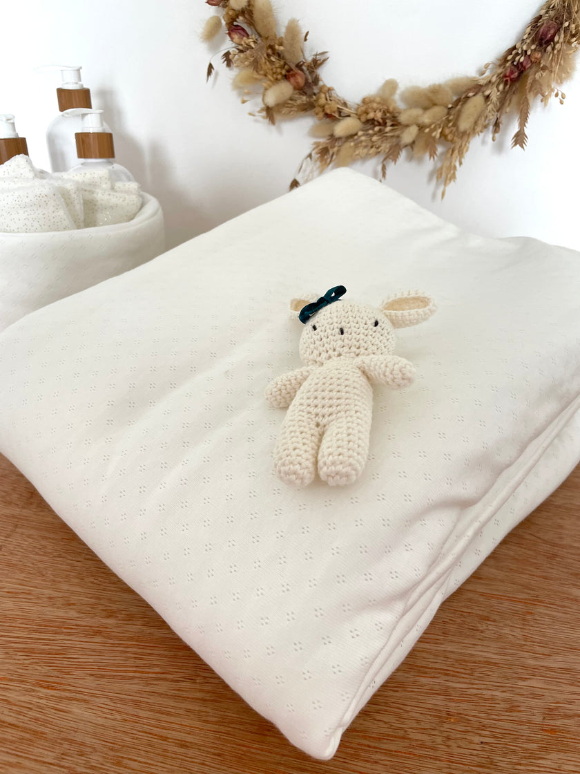 Couverture bébé jersey blanc