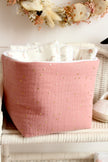 Panier de rangement rose thé doré