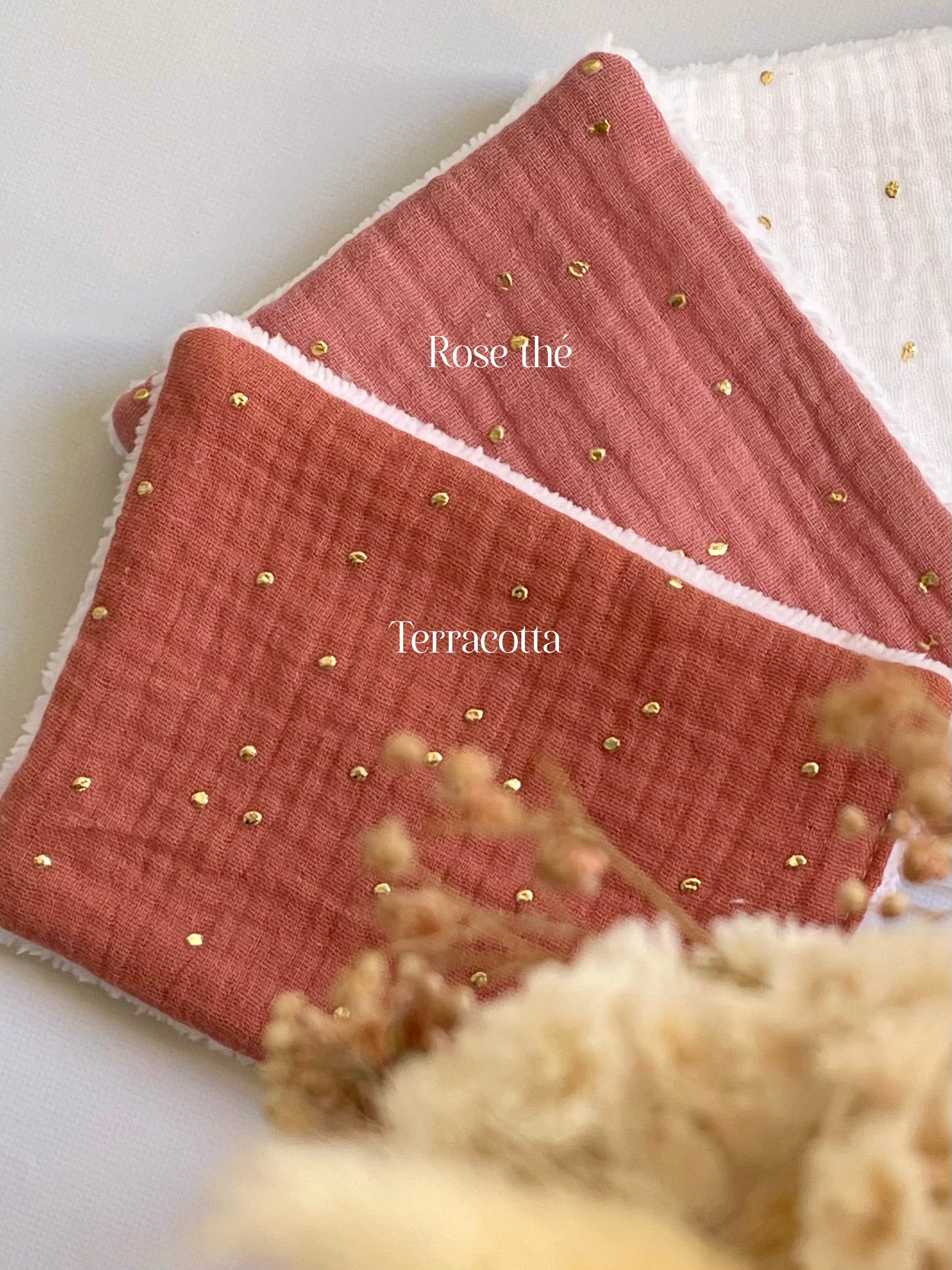Pochette zippée terracotta doré