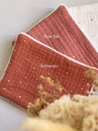 Pochette zippée terracotta doré