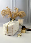 Trousse de toilette femme coeurs or