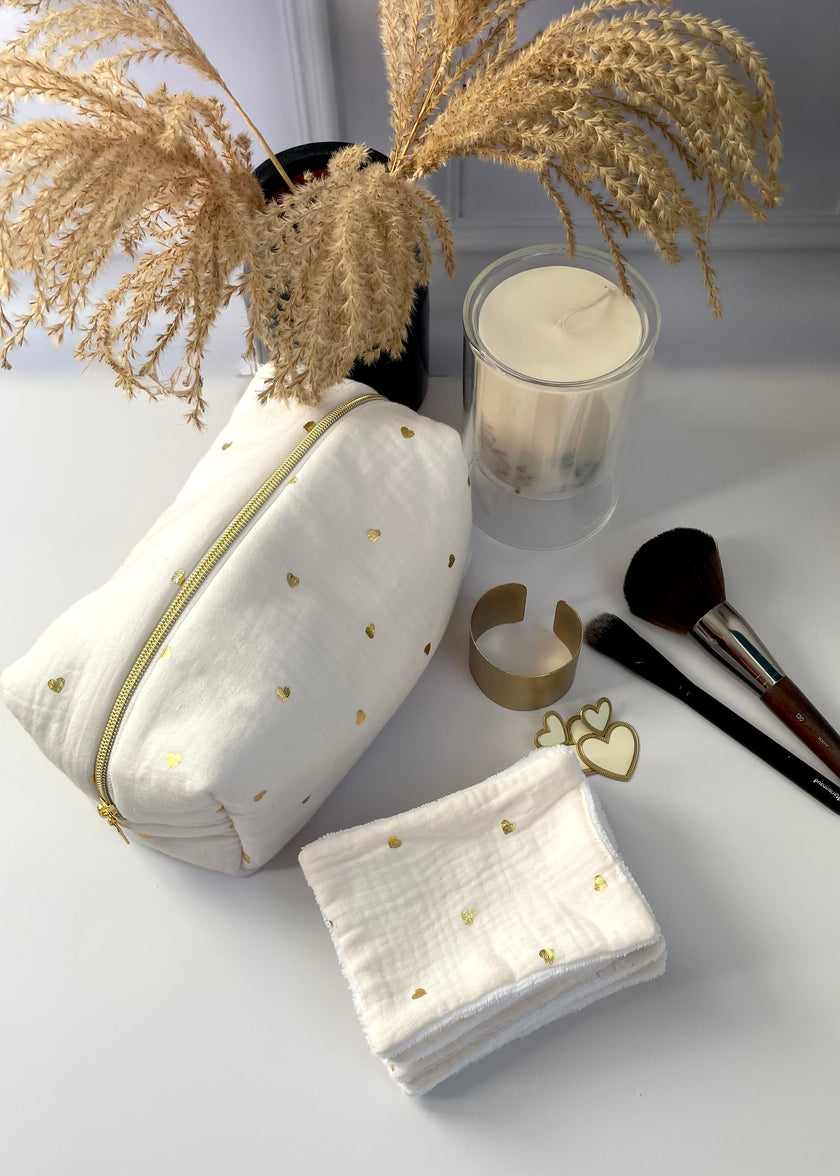 7 Lingettes démaquillantes coeurs or