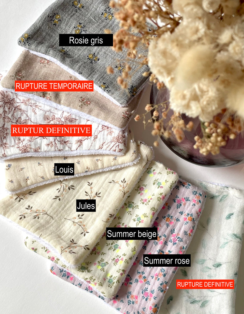 Lot de 7 Lingettes arc-en-ciel lavables démaquillantes