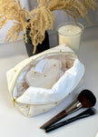 Trousse de toilette femme coeurs or