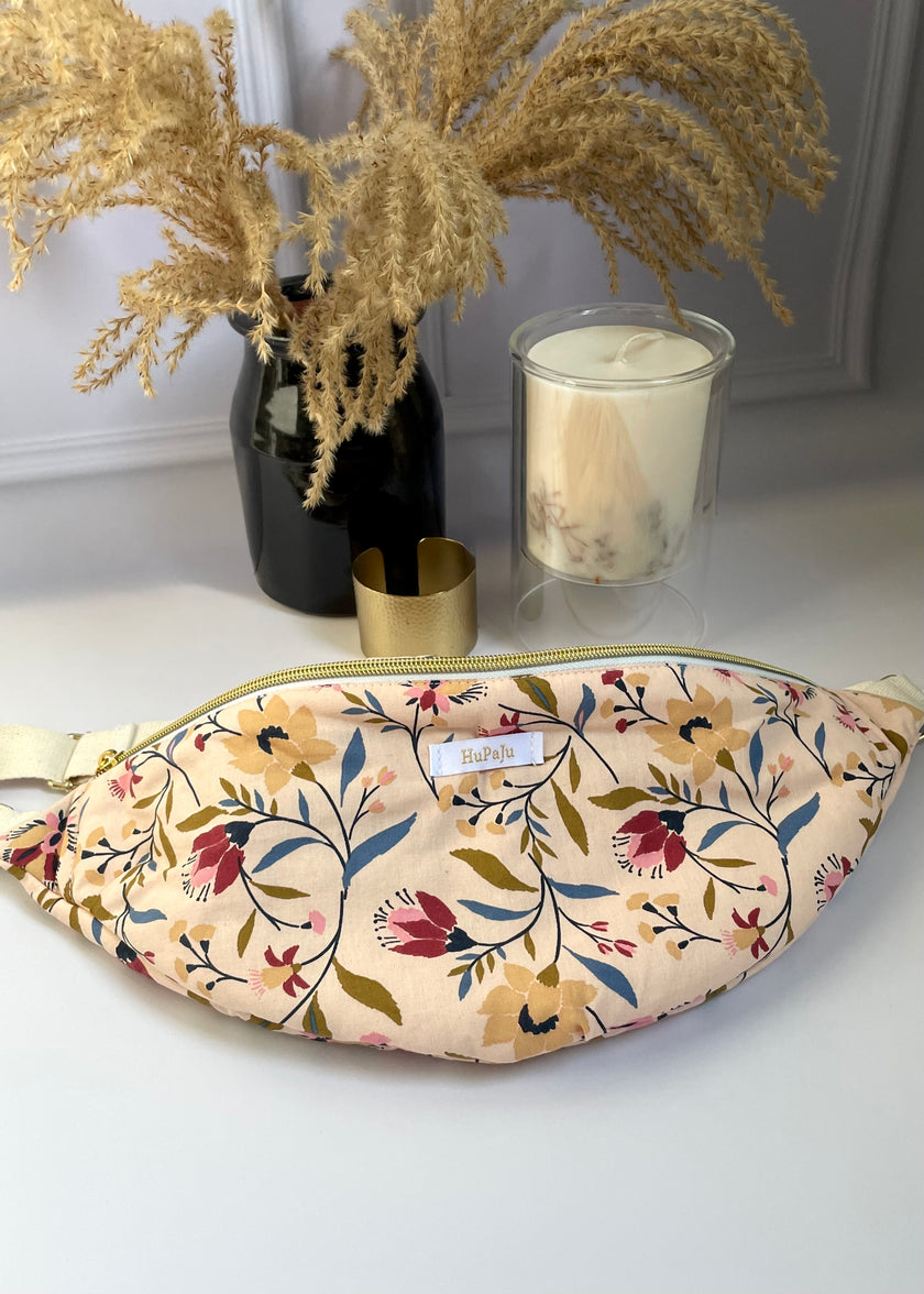 Sac banane grosses fleurs printanières