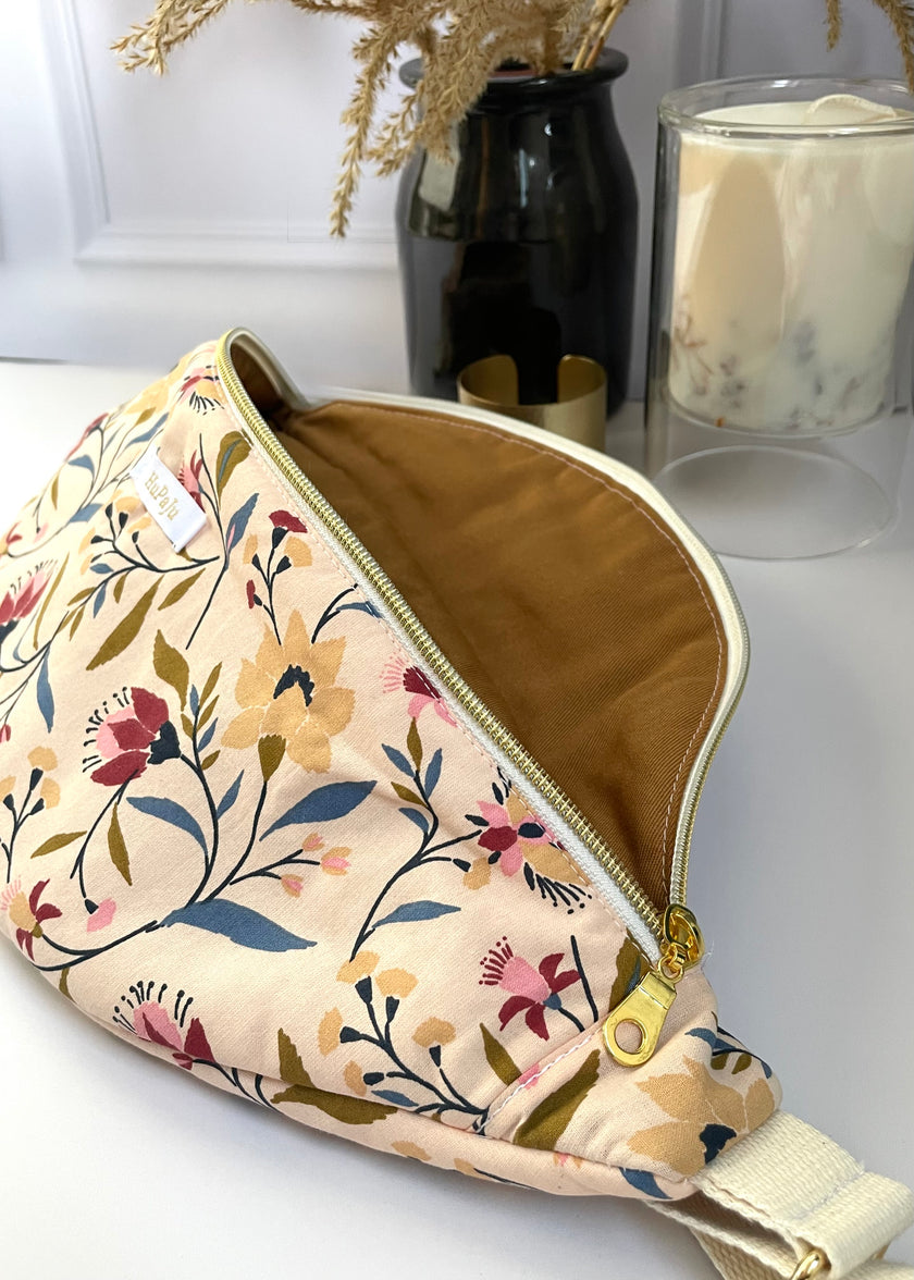 Sac banane grosses fleurs printanières