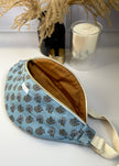 Sac banane fleurs indiennes bleues