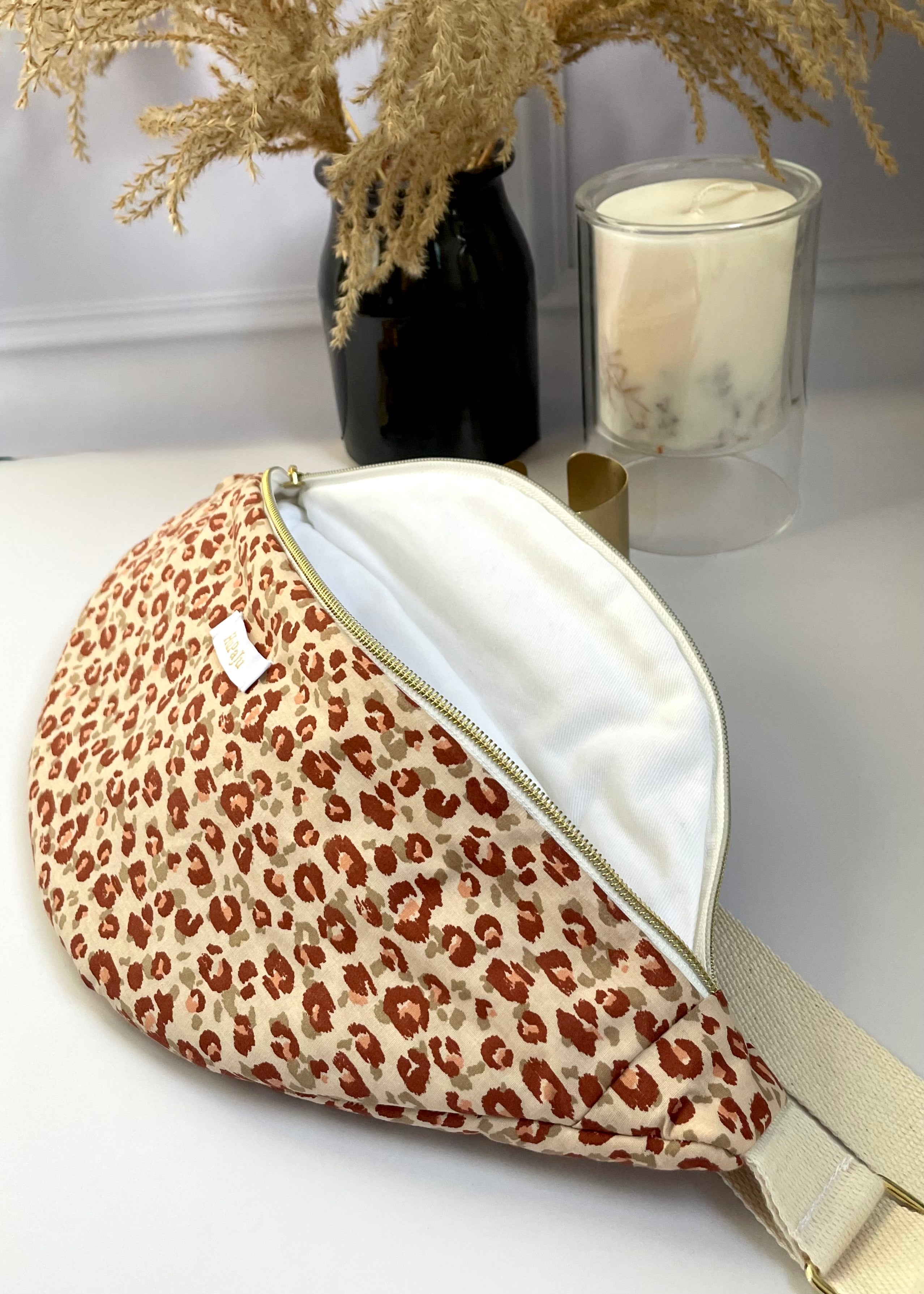 Sac banane léopard brique