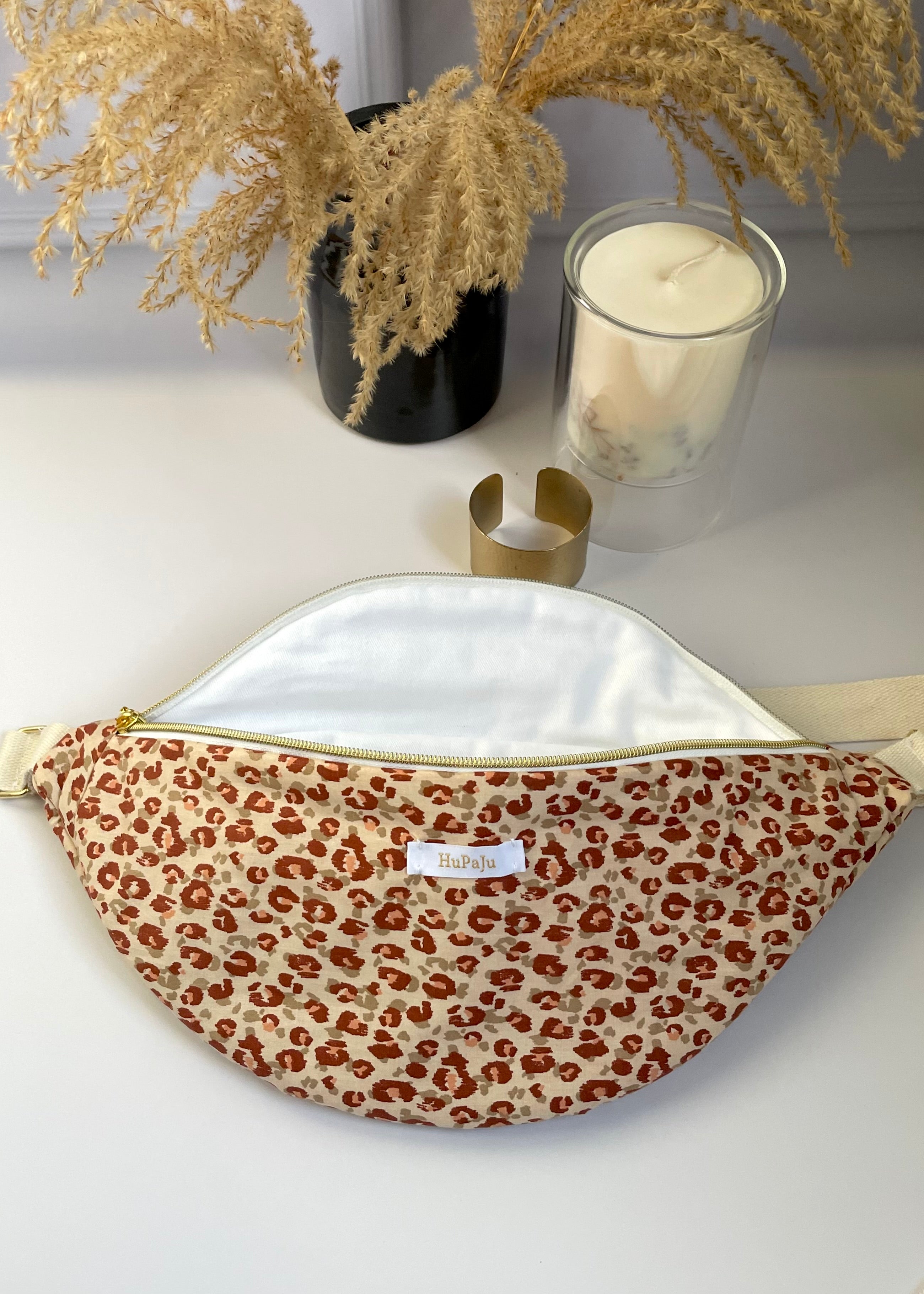 Sac banane léopard brique