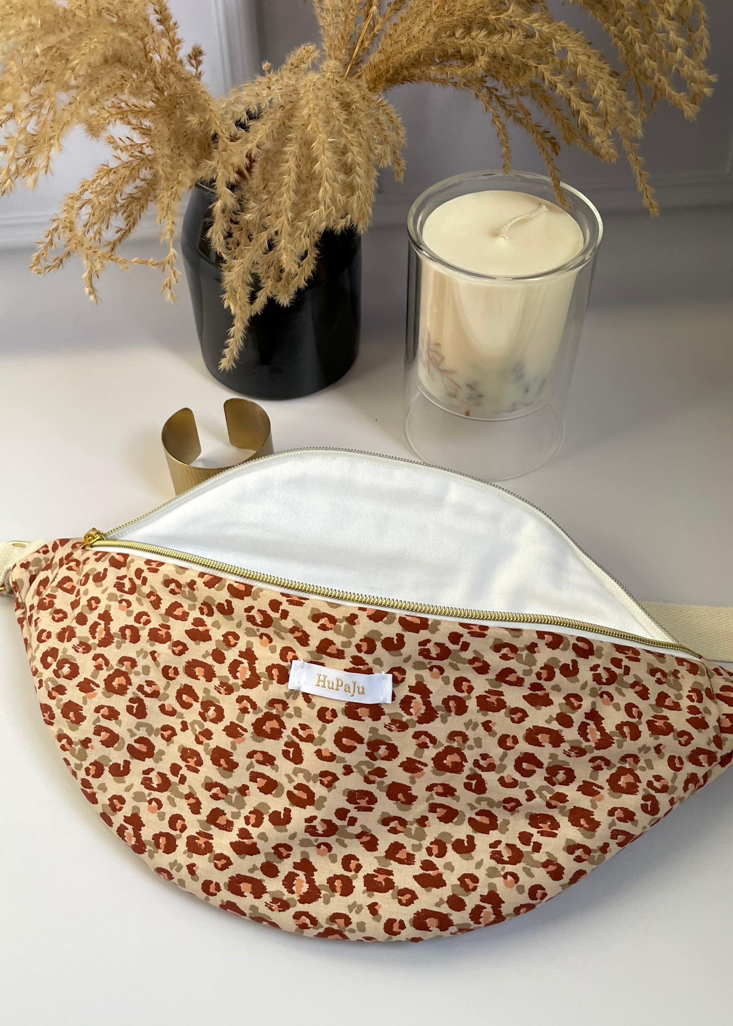 Sac banane léopard brique