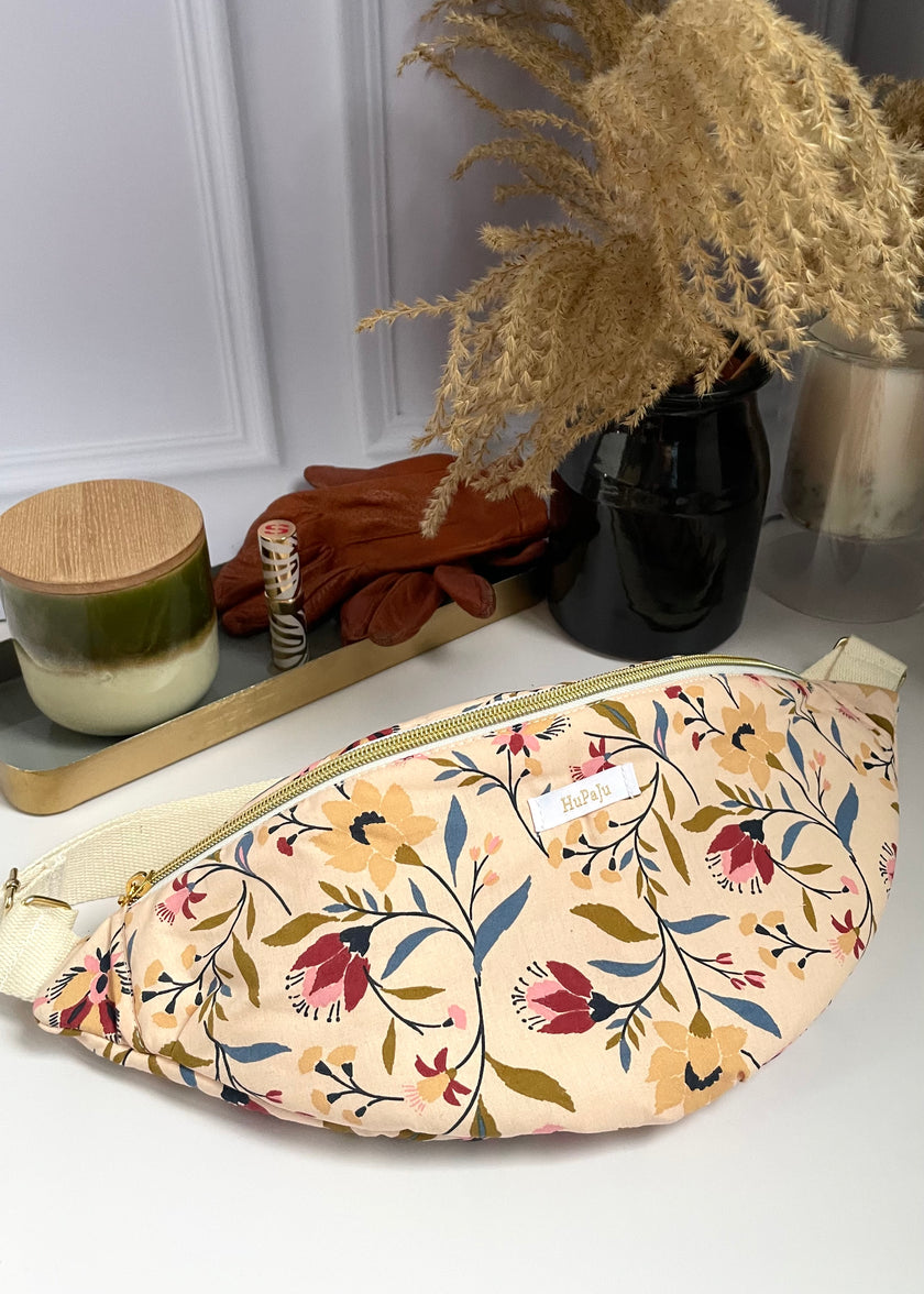 Sac banane grosses fleurs printanières