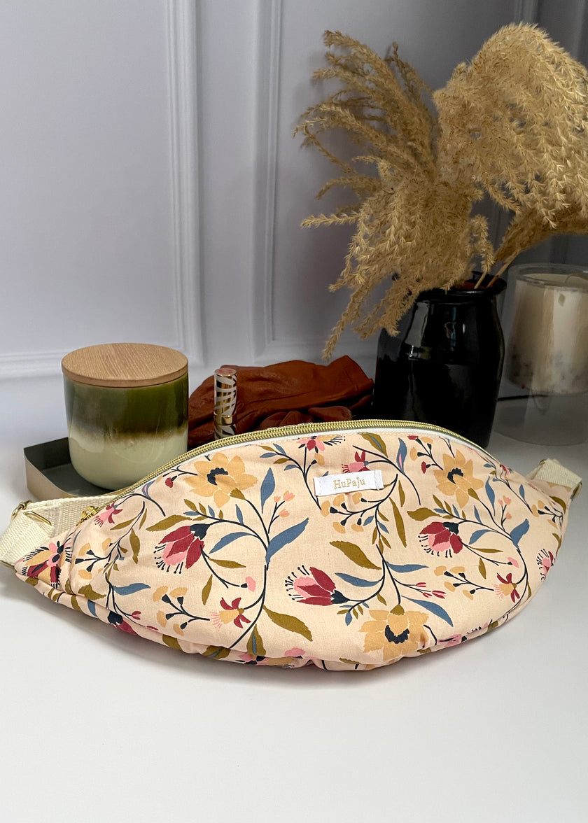 Sac banane grosses fleurs printanières