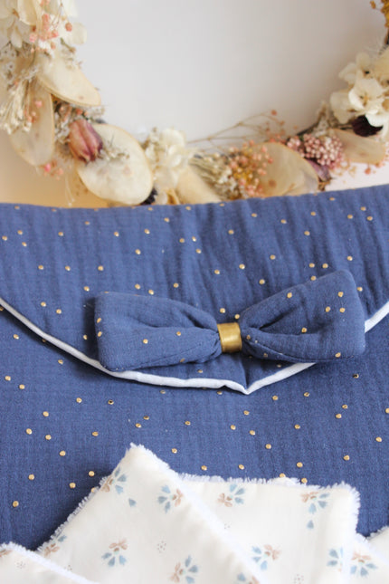Indigo pois dorés