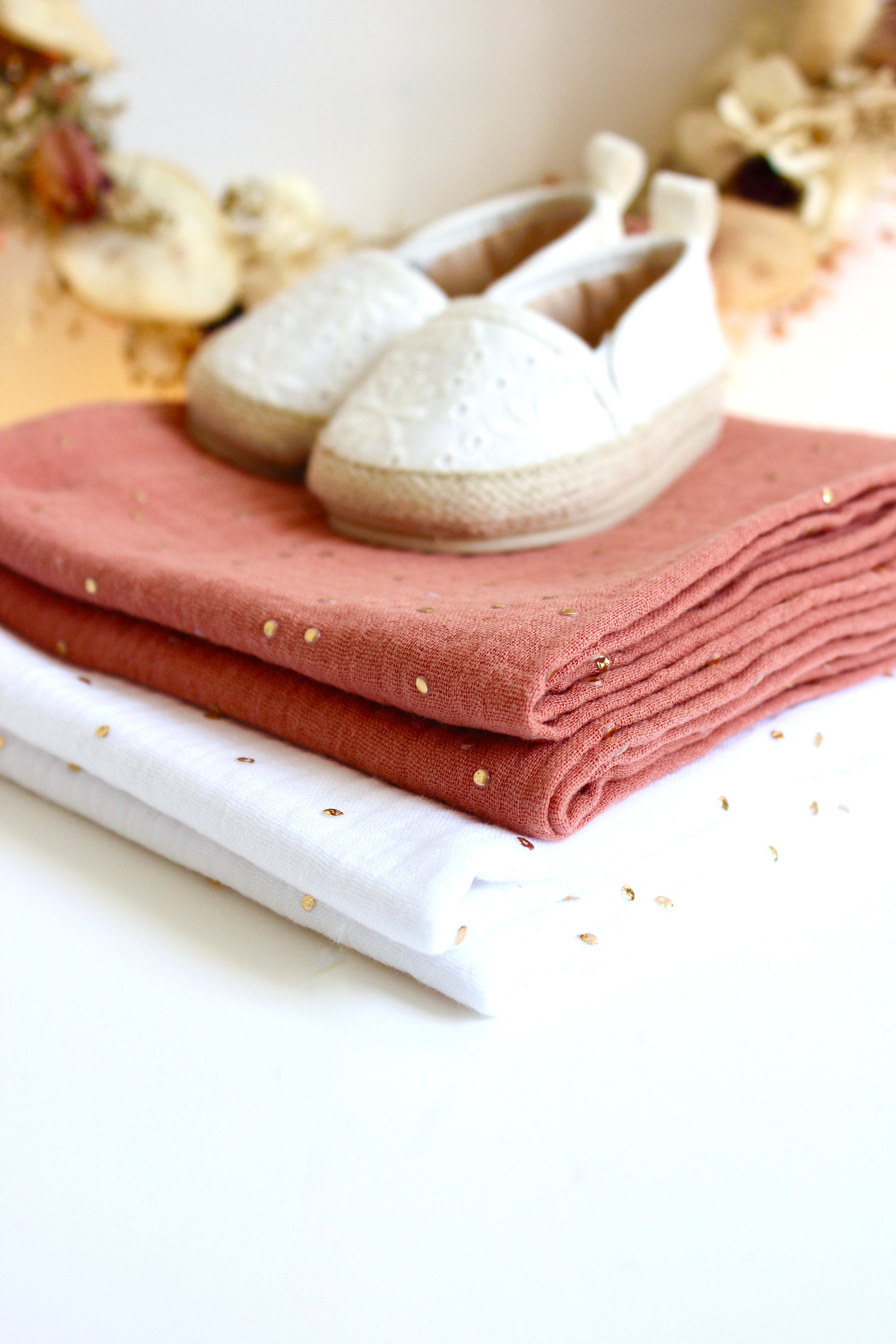 lange grande taille pour bébé en gaze de coton terracotta