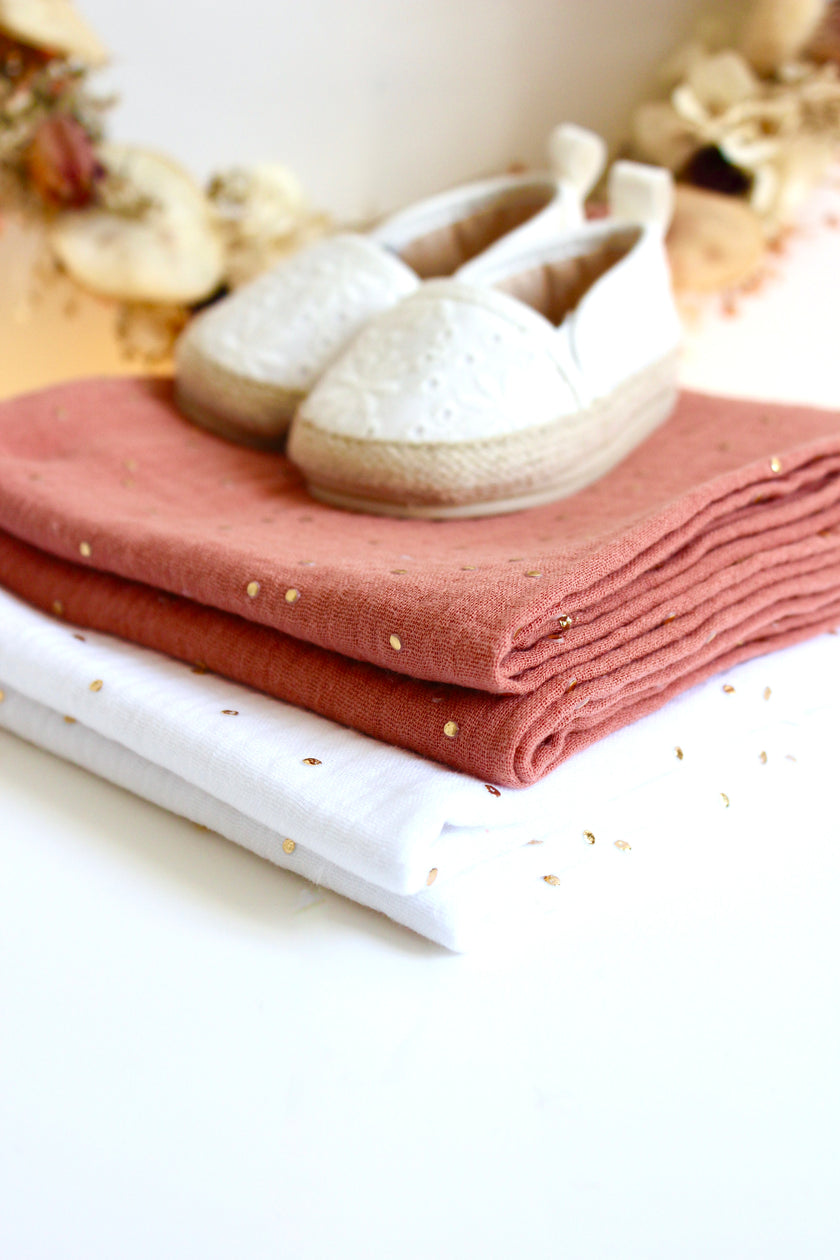 lange grande taille pour bébé en gaze de coton terracotta