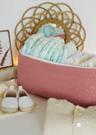 Panier de rangement rose thé doré