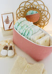 Panier de rangement rose thé doré