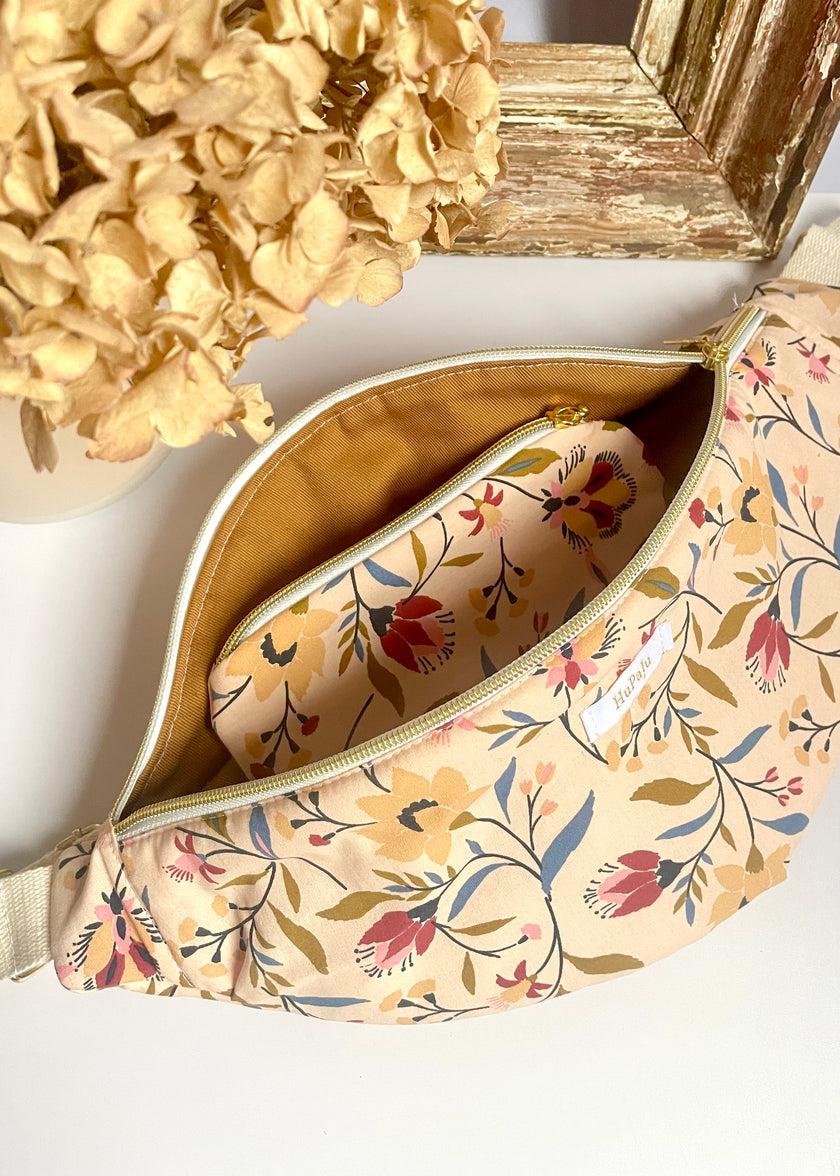 Sac banane grosses fleurs printanières