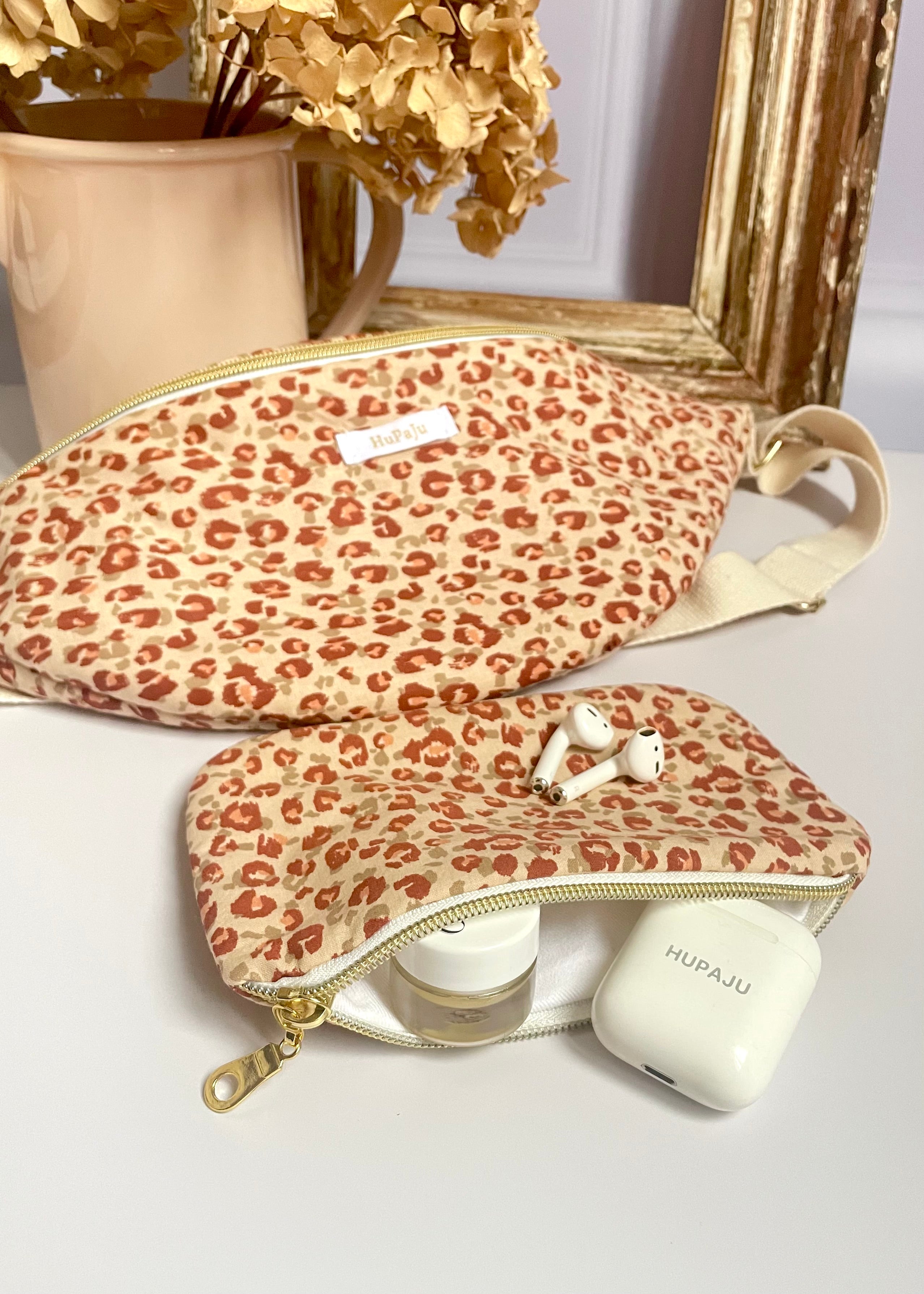 Sac banane léopard brique